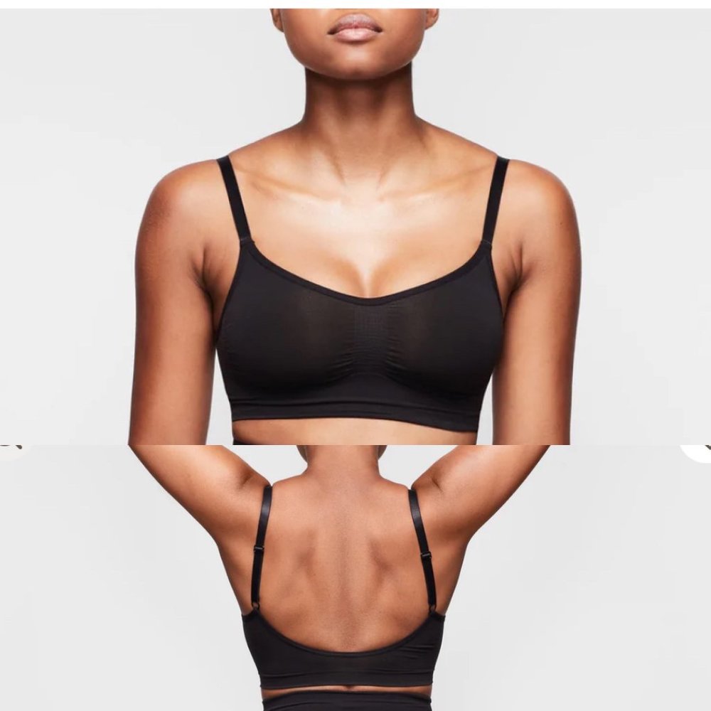 SKIMS Seamless Sculpt Bralette, Onyx, L/XL, Kim Kardashian